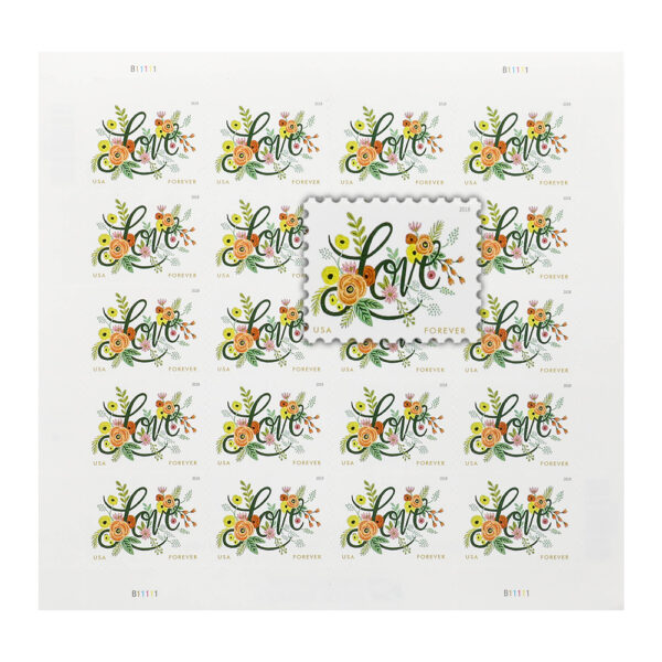 2018 US Wedding Love Flourishes Forever Postage Stamps - Image 2
