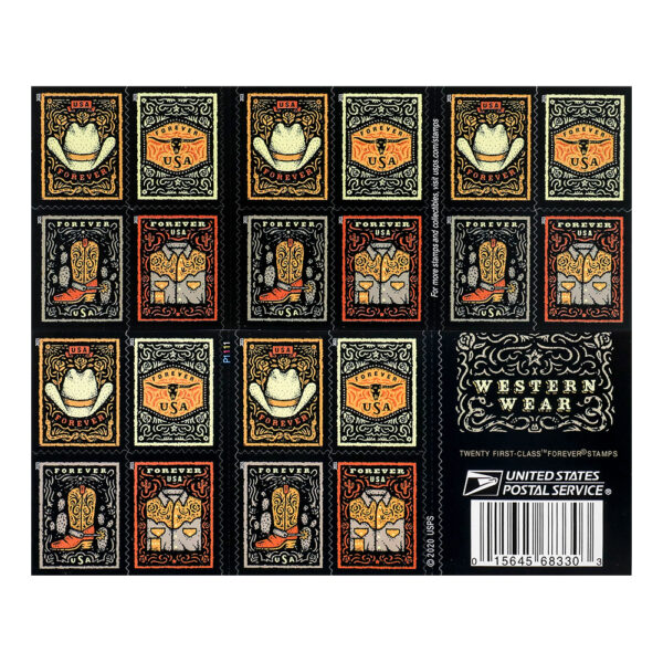 2021 First-Class Forever Stamps – Western Wear - Image 3